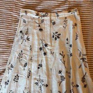 Zara floral embroidered skirt